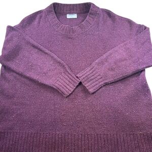 Old Navy Womens XL Plum Confetti Flecked Oversized Crewneck Sweater XL Cozy Warm